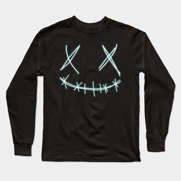 Neon dead face Long Sleeve T-Shirt by dankdesigns